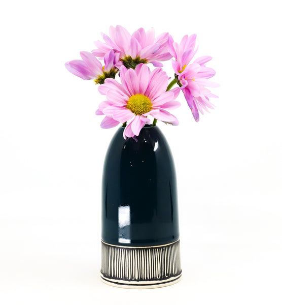 Bud vase in peacock