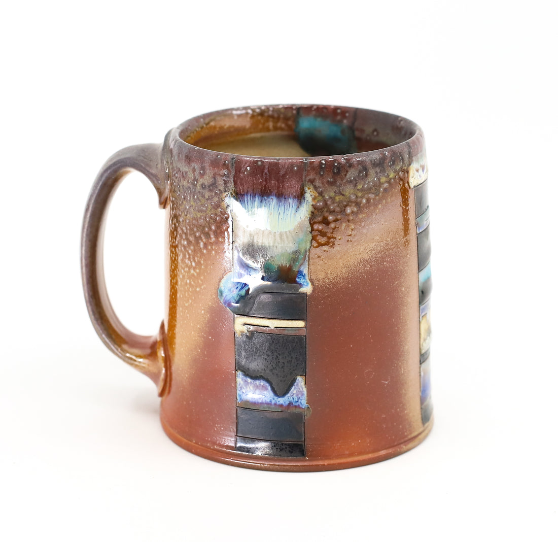 Flat bottom, soda fired mug