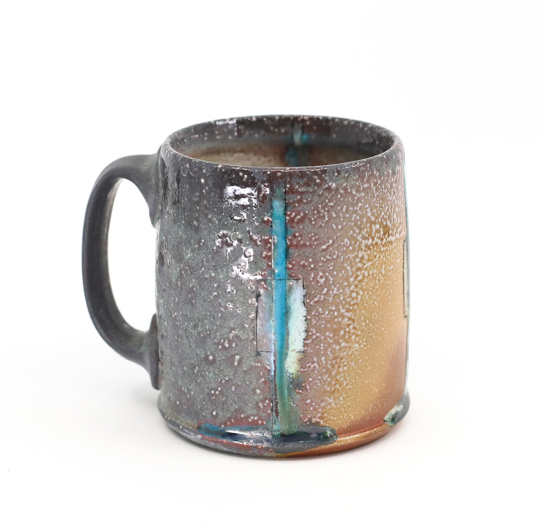 Flat bottom, soda fired mug