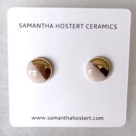 Stud earrings in Charleston and gold (medium)