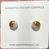 Stud earrings in Charleston and gold (small)