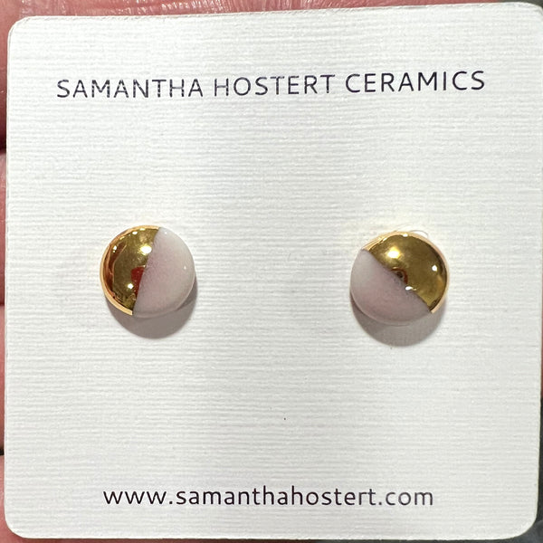 Stud earrings in Charleston and gold (small)